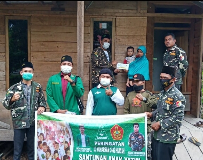 Rayakan 10 Muharam, PAC GP Ansor Santuni Anak Yatim