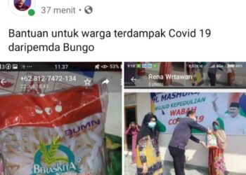 Akun FB Azwar War Diduga Sengaja Sebarkan Hoaks, Bantuan Pribadi Hamas Ditulis Dari Pemda