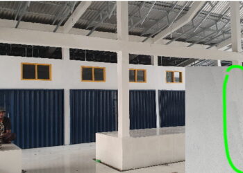 Baru Dibangun Proyek APBN Pasar Parit 3 Ini Sudah Retak, Diskoperindag Pinta Rekanan Perbaiki