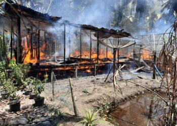 Sijago Merah Hanguskan Rumah Warga Desa Sungai Jering di Siang Bolong