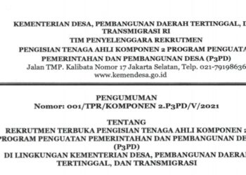 Buruan Sebelum Tutup, Kemendes Buka Lowongan Ini Formasi dan Syaratnya
