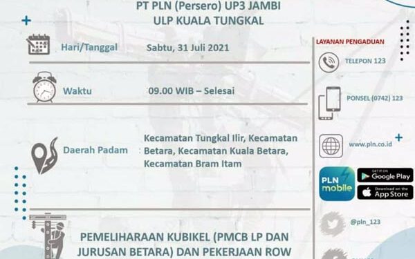 Besok, PLN Kembali Lakukan Pemadaman Listrik di 4 Kecamatan