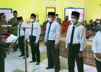 Lantik 5 Anggota BPD Sungai Rambai, Camat Senyerang Tekankan Soal Sinergitas