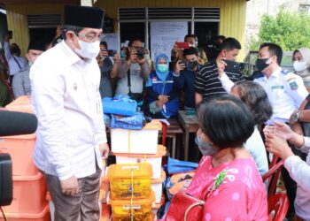 Tinjau Lokasi Kebakaran Tungkal Harapan, Bupati Serahkan Bantuan Secara Langsung 