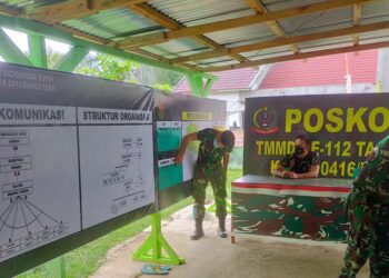 Satgas Dirikan Posko TMMD di Koramil 416-03/Sungai Bengkal