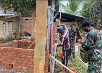 Satgas TMMD Kodim Bute, Mulai Bangun MCK dan Rumah Guru Honor