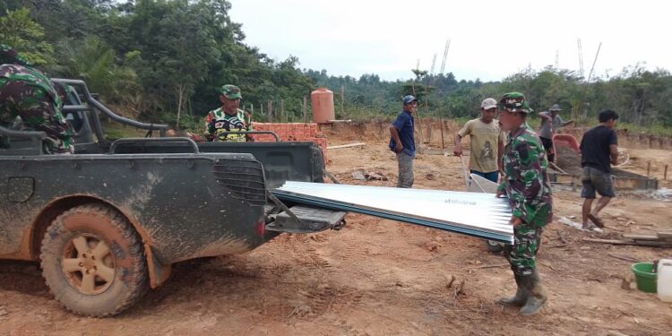 Satgas TMMD Kebut Pembangunan Rumah Guru Honor