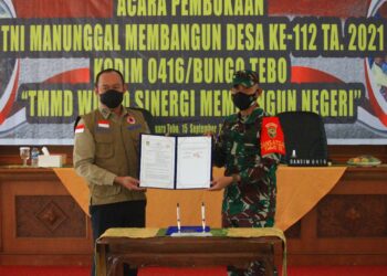 Resmi Bupati Tebo Buka TMMD ke-112 Kodim 0416/Bungo Tebo