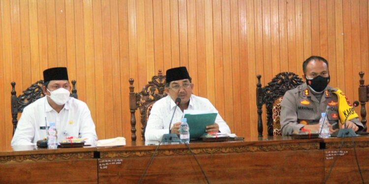 Pimpin Rapat Covid-19 dan Persiapan MTQ, Bupati Ingatkan Penerapan Prokes Harus Lebih Serius