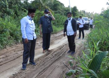 Tinjau Kondisi Infrastruktur dan Tiang PLN dari Pohon Pinang, Bupati Prihatin Akan Panggil PLN