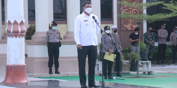 Hadiri Apel Gelar Pasukan Pengamanan MTQ, Wabup Harap Penjagaan Pos Dioptimalkan 