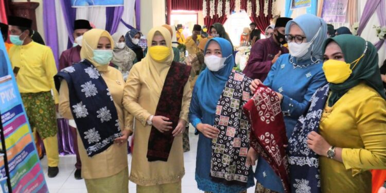Kunjungi Sentra Oleh-oleh, Ketua TP-PKK Provinsi Jambi Apresiasi Kreativitas Ibu-Ibu PKK Tanjab Barat