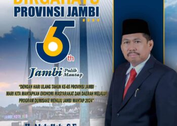 HUT Provinsi Jambi Ke-65, Ketua DPRD Tanjab Barat Ucapkan Dirgahayu Provinsi Jambi Semoga Makin Mantab
