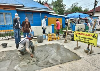 Laksanakan Perawatan dan Pemeliharaan Jalan Rigit Beton Jalan Pelabuhan, Kontraktor Tunaikan Kewajiban 