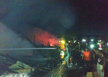 Kebakaran Hanguskan 7 Kios di Desa Tanjung Sawit Kampar