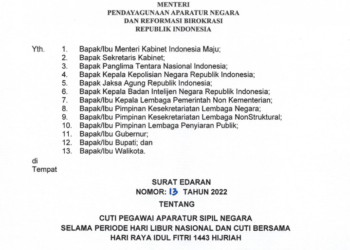 Menpan RB Terbitkan Ketentuan Cuti ASN Pada Masa Idulfitri 1443 H