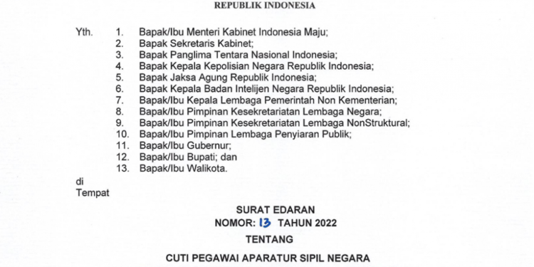 Menpan RB Terbitkan Ketentuan Cuti ASN Pada Masa Idulfitri 1443 H