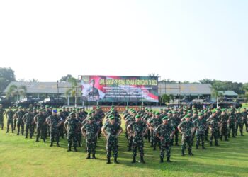 Danrem 042/Gapu Ikuti Apel Komandan Satuan Tersebar Kodam II/Swj 2022