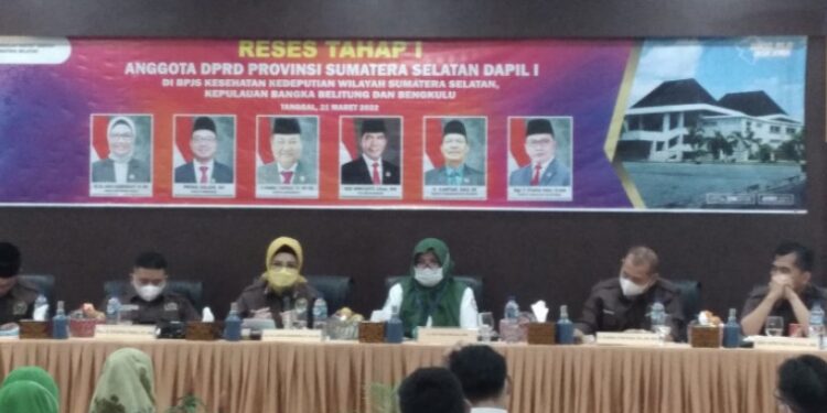 Anggota DPRD Sumatera Selatan (Sumsel) Daerah Pemilihan (Dapil) 1 kota Palembang menggelar reses di BPJS Kesehatan Sumselbabel, Senin (21/3). (Photo: hms).