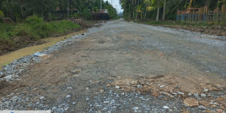 Proyek peningkatan Jalan Manunggal 2 – Parit 4 Darat Senilai Hampir 1 Milyar Diduga Asal Jadi