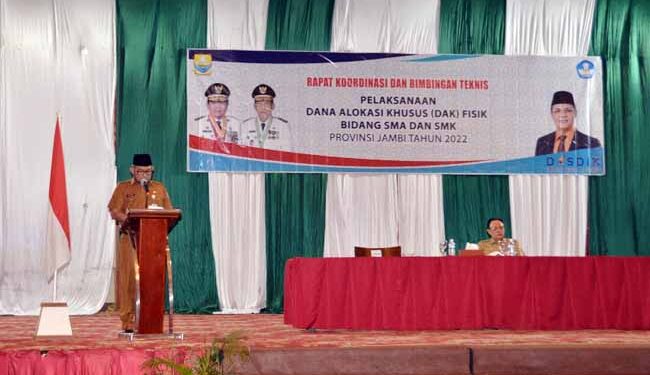 Sekda Jambi Sudirman Harap Program DAK Pendidikan Berjalan Lancar