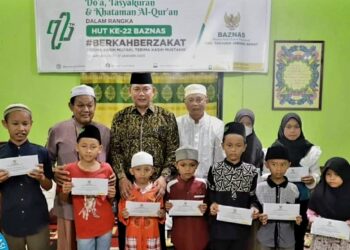 Hadiri Tasyakuran Peringatan Hari Jadi Baznas ke-22, Wabup Serahkan Bantuan Anak Yatim