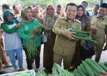 GUBERNUR AL HARIS LAUNCHING GERAKAN PANGAN MURAH SERENTAK PROVINSI JAMBI DI KABUPATEN BATANGHARI