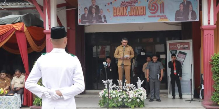 Pimpin Upacara HUT ke-61 Bank 9 Jambi Cabang Kualatungkal, Wabup Bacakan Amanat Gubernur 