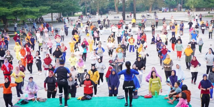 Diskominfo Prabumulih Gelar Senam Sehat Bersama Masyarakat