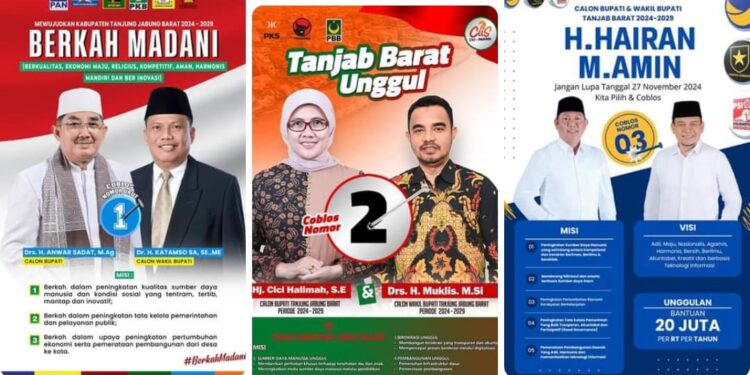 3 Paslon Ikuti Pilkada 2024 Tanjab Barat, Ini Visi-Misinya