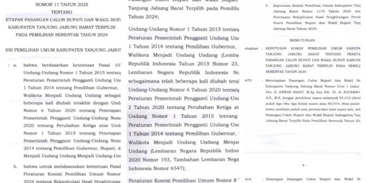 KPU Umumkan Penetapan Pemenang Pilkada Tanjab Barat 