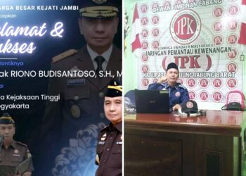 Riono Budisantoso Resmi Jabat Kajati DIY, LSM JPK Tanjab Barat Sampaikan Selamat