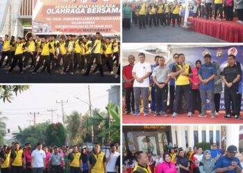 Olahraga Bersama Jadi Wadah Keakraban TNI-Polri dan Forkopimda di Hari Bhayangkara ke-79
