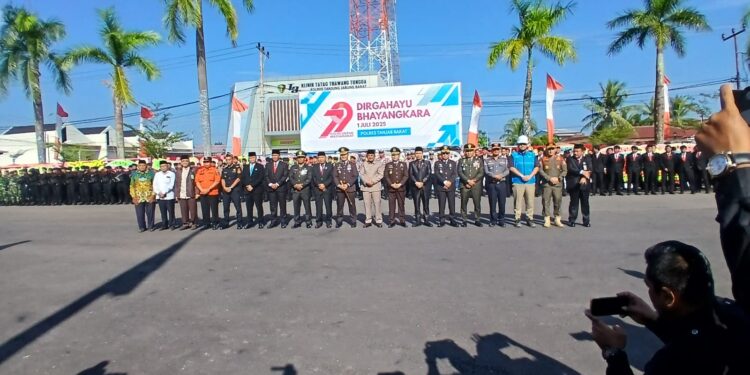 Upacara HUT Bhayangkara ke-79 di Polres Tanjab Barat, Momentum Perkuat Sinergi dengan Masyarakat
