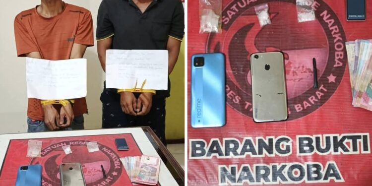 Polres Tanjab Barat Gagalkan Peredaran Narkoba di Pasar Merlung, Dua Pelaku Ditangkap dengan Barang Bukti 3,46 Gram Sabu