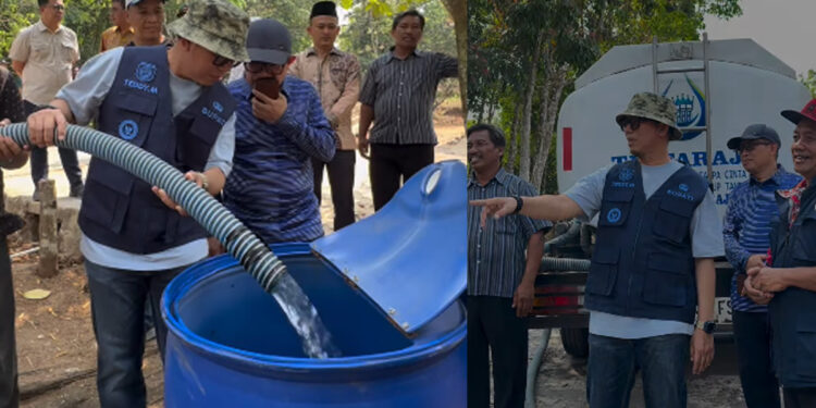 Bupati OKU Teddy Meilwansyah Tinjau Krisis Air Bersih, Tirta Raja Salurkan Bantuan